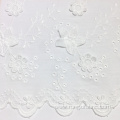 beige cotton embroidery white 3d lace trim fabric